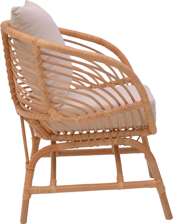 Karrige Caxen ratan natyral-jastëk i bardhë 72x63x75cm