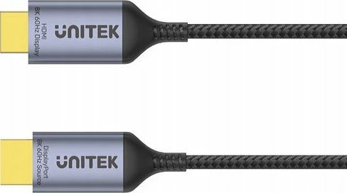 Kabllo DisplayPort 1.4 në HDMI 2.1 Unitek V1610A01, 1.8 m, 8K@60Hz/4K@120Hz, Gri