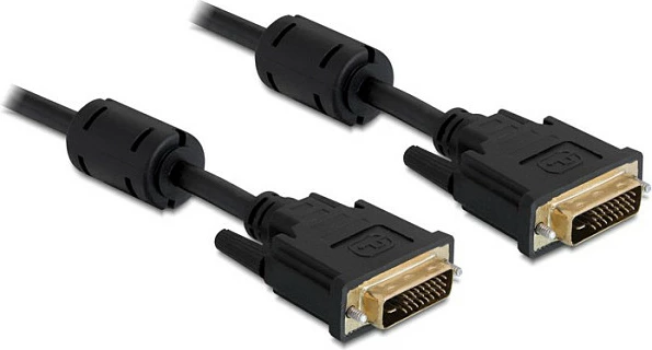 Kabllo DVI-I DeLOCK 24+5 mashkull-mashkull, 3m, Dual Link, e zezë