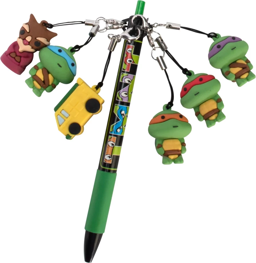 Stilolaps Blue Sky TMNT Mini Pen Pals, 1x stilolaps me bojë + 6x varëse për stilolaps, jeshile