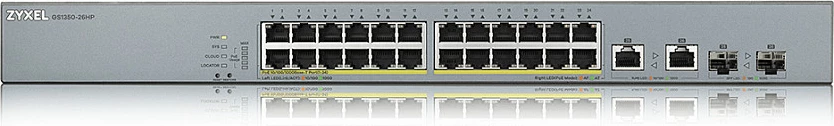 Switch Zyxel GS1350-26HP-EU0101F, Managed, L2, Gigabit Ethernet (10/100/1000), PoE, Rack mounting