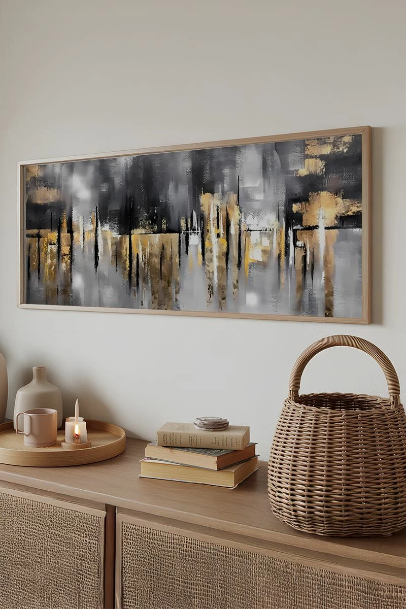 Pikturë dekorative me kornizë, shumëngjyrëshe, Wallity, Artsmdfyty11-3370, 33x70cm