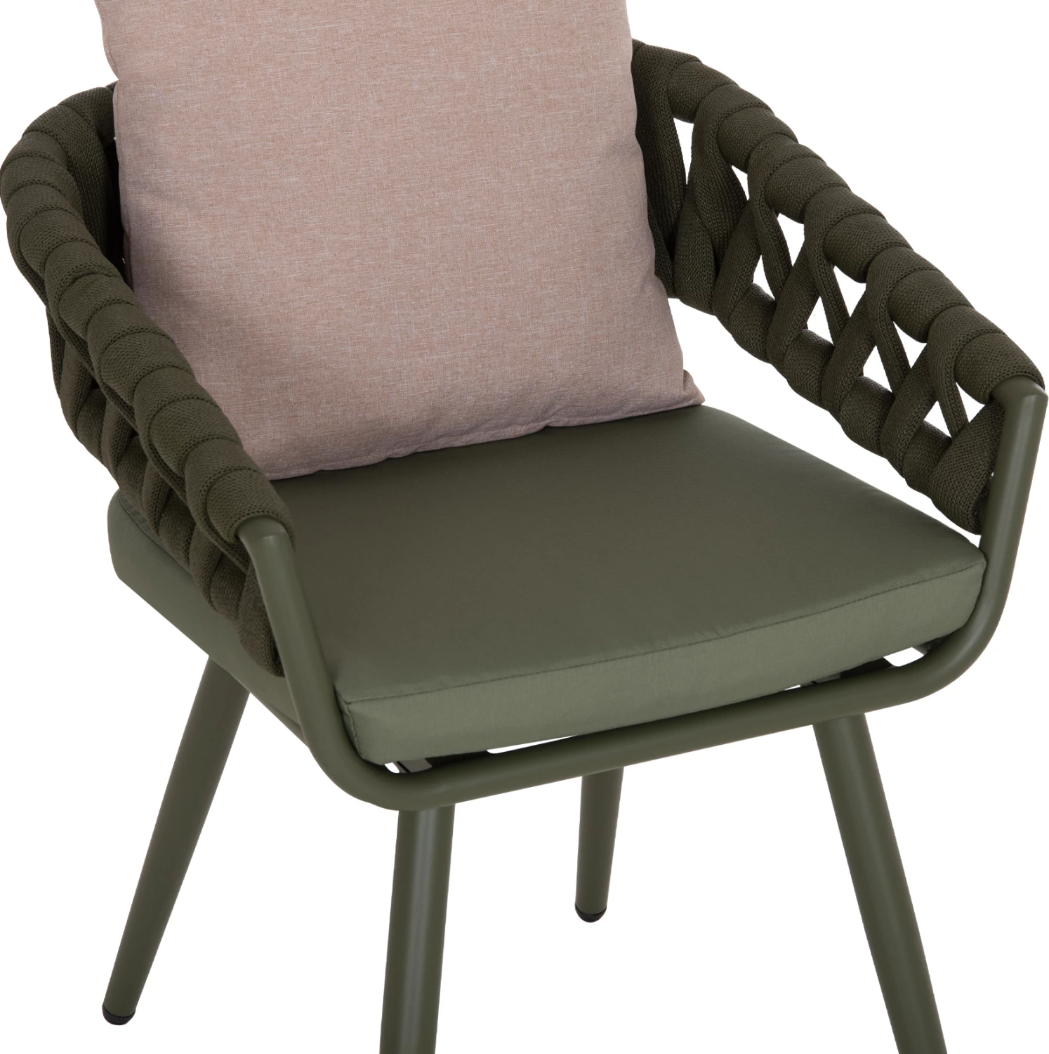 Fotel alumin CAMDEN, ulliri e errët, jastëk shpine ngjyrë kafe, 56x60x72-87cm
