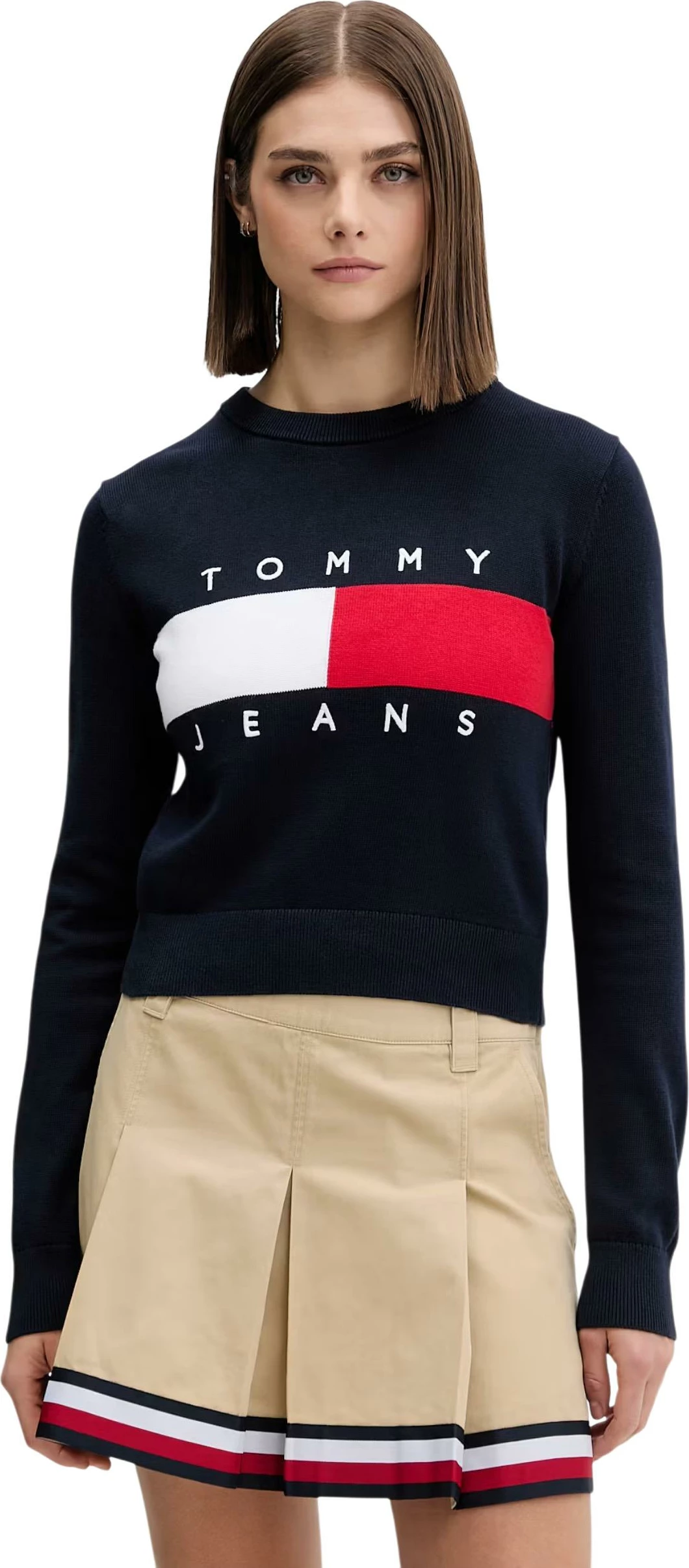Xhemper për femra Tommy Hilfiger Jeans DW0DW22930, kaltër e errët [Madhësia: M]