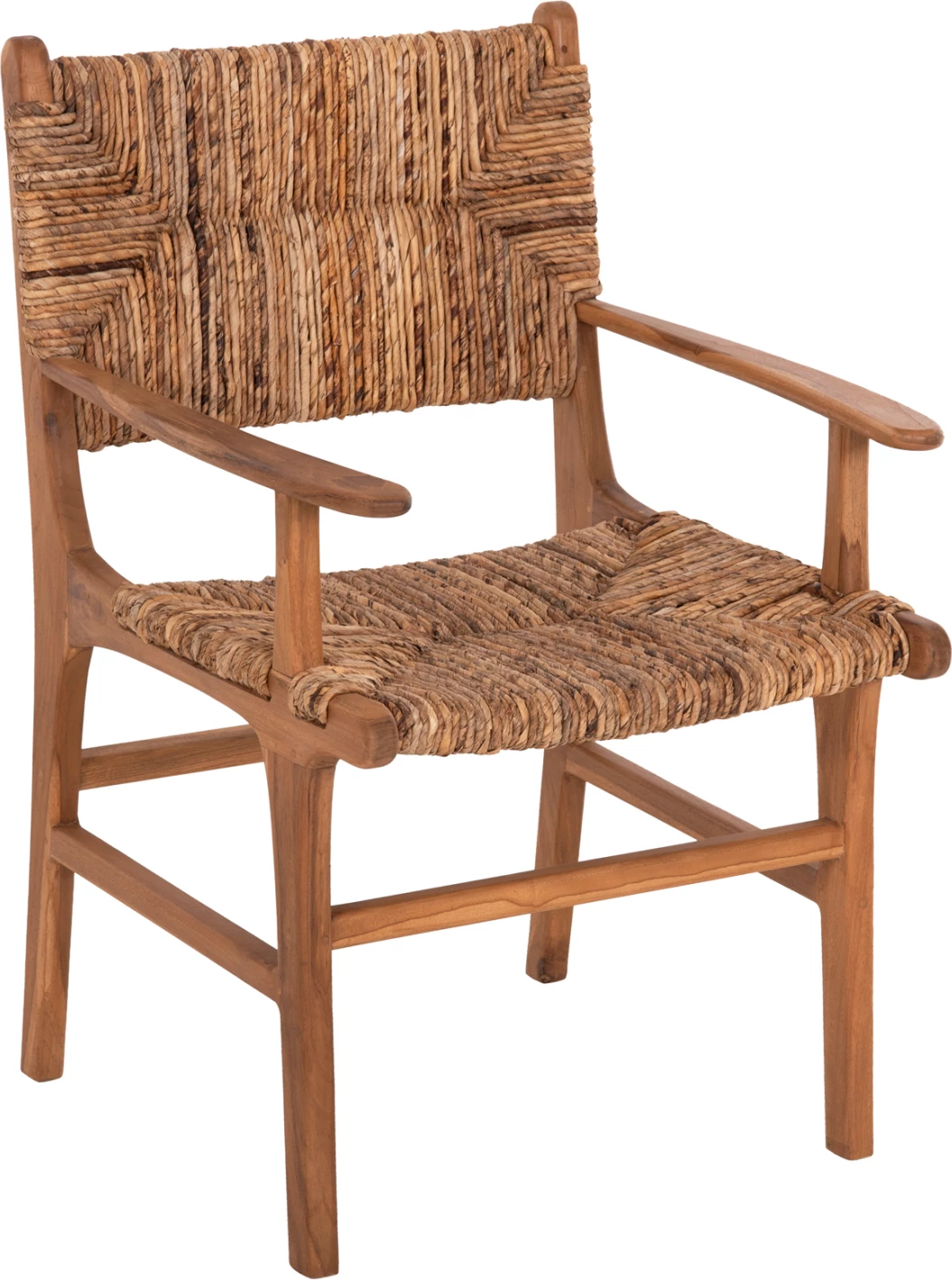 Karrige profesionale, dru teak dhe rush-matt, 57.5x59x87H cm, ΗΜ9400.11