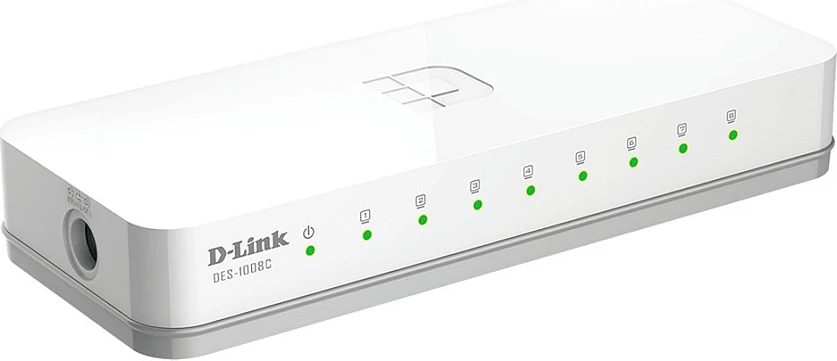 Switch D-Link DES-1008C, 8x Fast Ethernet 10/100, Desktop, unmanaged, i bardhë