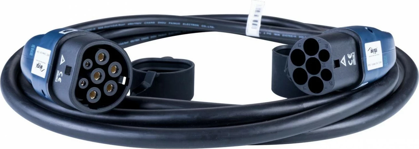 Kabëll karikimi për vetura elektrike Akyga AK-EC-09, Type 2/Type 2, 1-fazë, 32A, 7.2kW, 6m, zi-kaltër