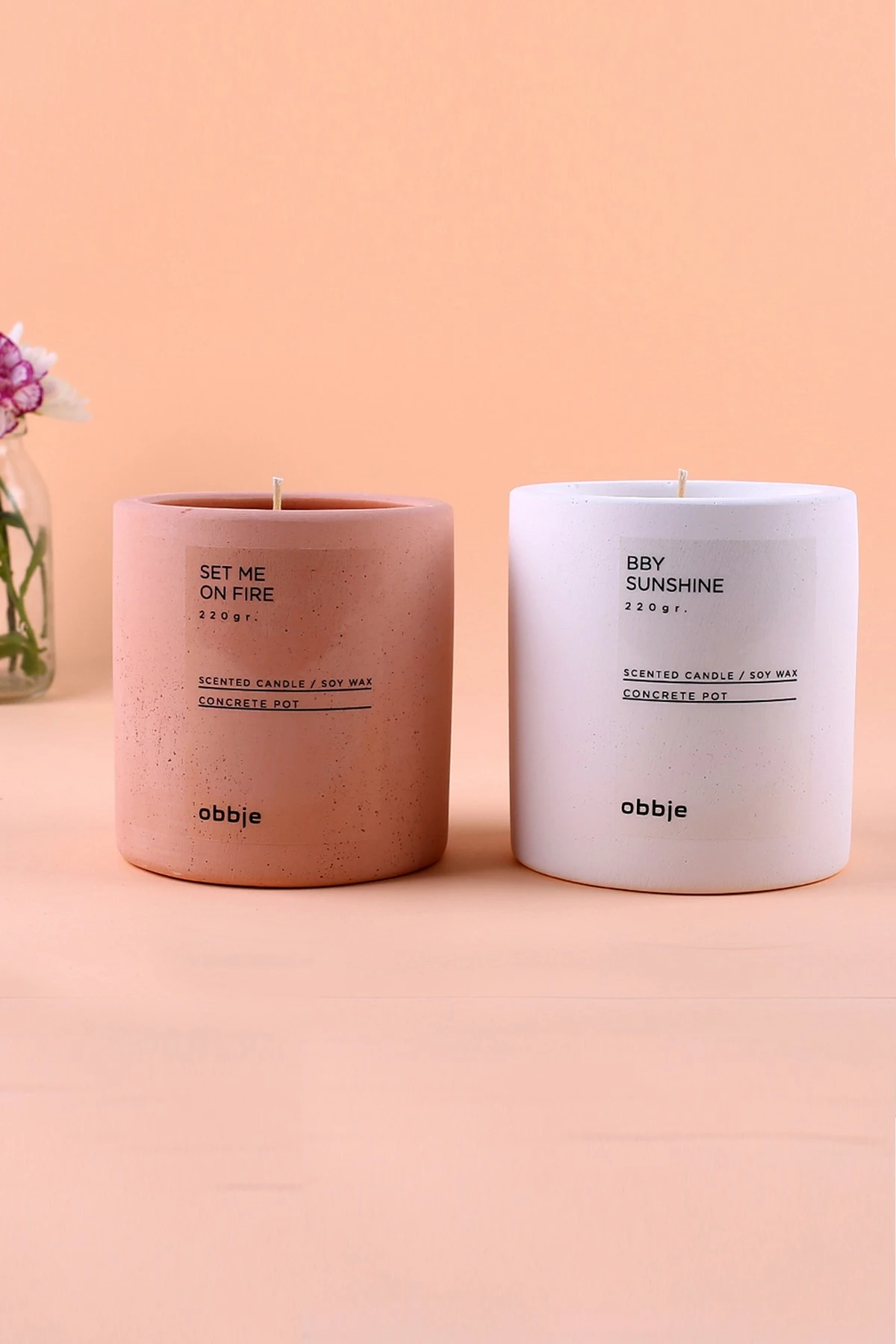 Qiri aromatik Aberto Design, Bby Sunshine, enë betoni, ngjyrë e bardhë