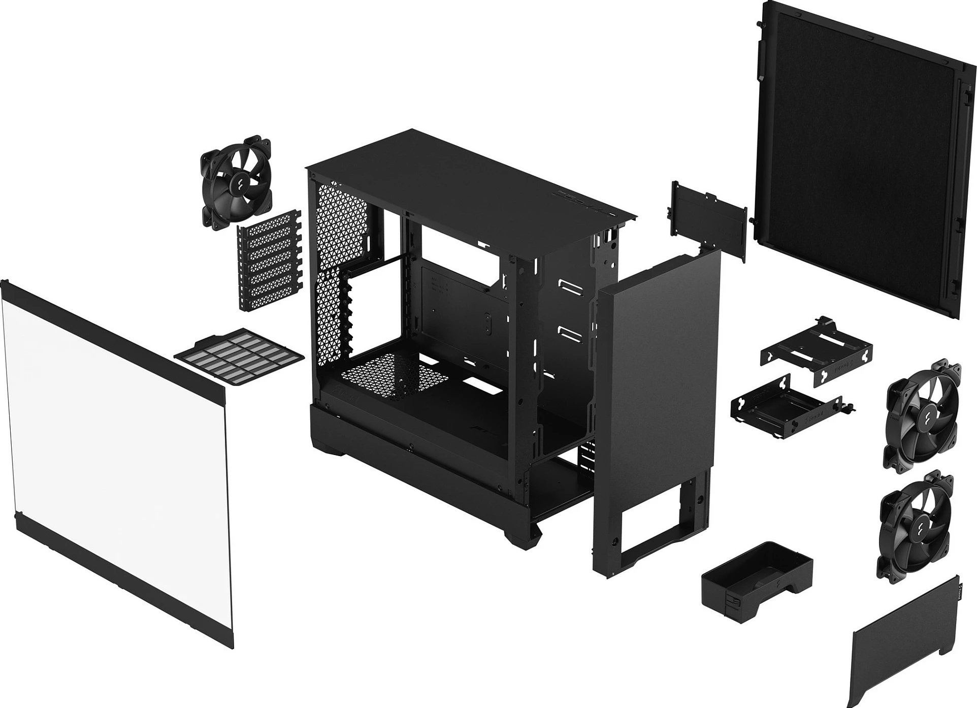 Kasë Fractal Design Pop Silent, Tower, PC, ATX, micro ATX, Mini-ITX, e zezë
