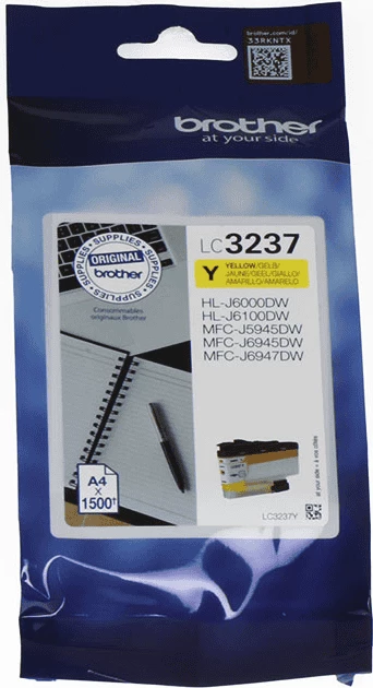 Kartush bojë, Brother, LC-3237Y, rendiment 1500 faqe, standard, verdhë