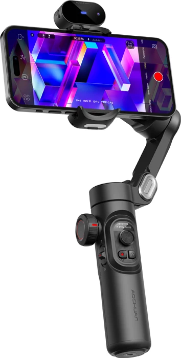 Gimbal për celular AOCHUAN Smart XE, stabilizim 3-aksësh, AI sensor, bateri 2600 mAh, set me tripod, i zi