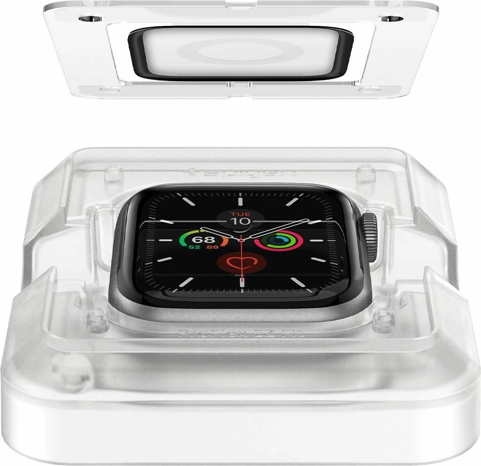 Mbrojtës ekrani Spigen ProFlex EZ Fit Hybrid Glass për Apple Watch 4/5/6/SE 44mm, 2 copë, Zi