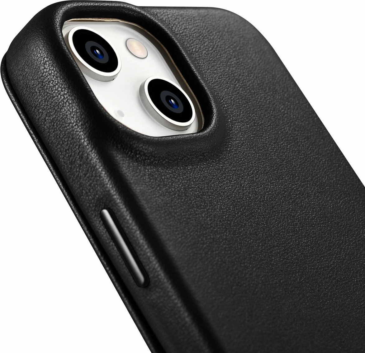 Mbështjellës iCarer CE Premium lëkurë për iPhone 14 Plus, MagSafe, i zi