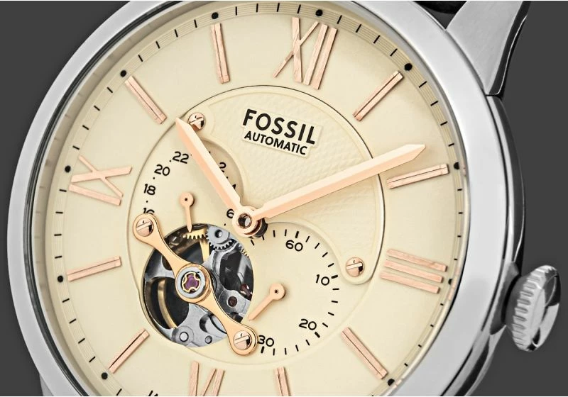 Orë dore për meshkuj Fossil, kafe