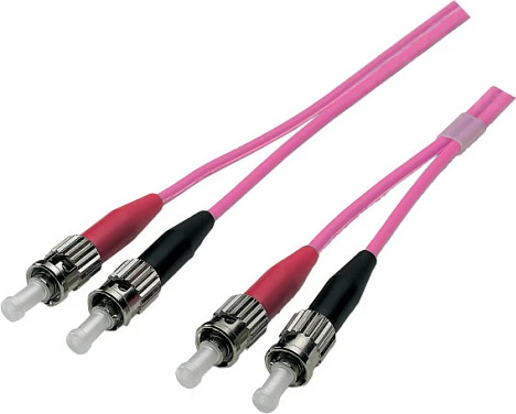 Kabllo patch fibër optike EFB Elektronik ST-ST OM4, 1m, duplex, LSZH, vjollcë