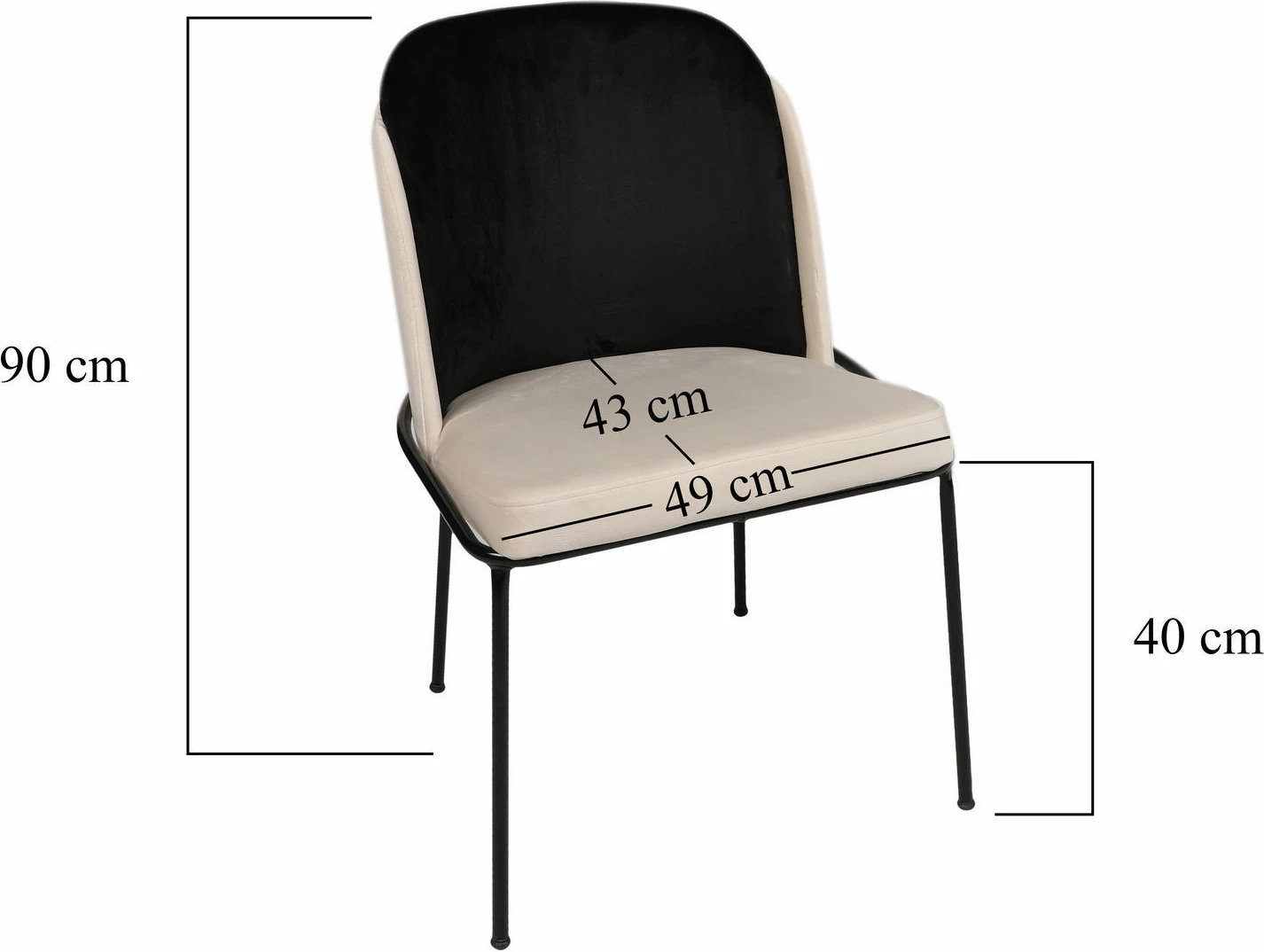 Set karrigesh (4 copë), Skye Decor, Dore 145 V4, ngjyrë e zezë dhe krem