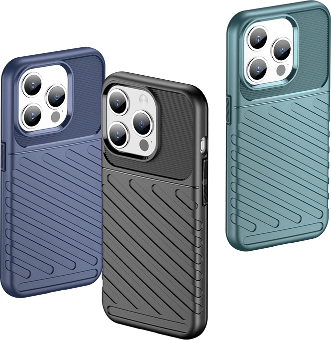 Mbështjellës Hurtel Thunder Case për iPhone 15 Pro, TPU, Kaltër