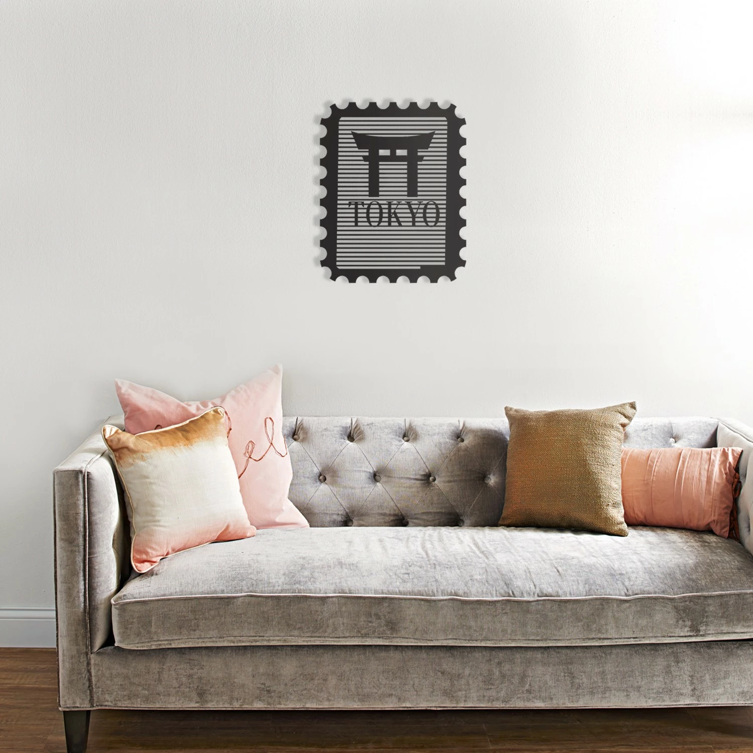 Aksesor dekorativ metalik për mur, Wallity, Tokyo Stamp