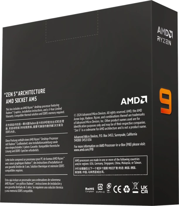 Procesor AMD Ryzen 9 9950X AM5, 16-core/32-thread, 4.3-5.7GHz, pa ftohës