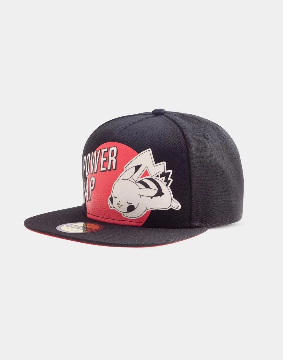 Kapelë snapback Difuzed Pokémon Power Nap Pikachu, e rregullueshme, e zezë/kuqe