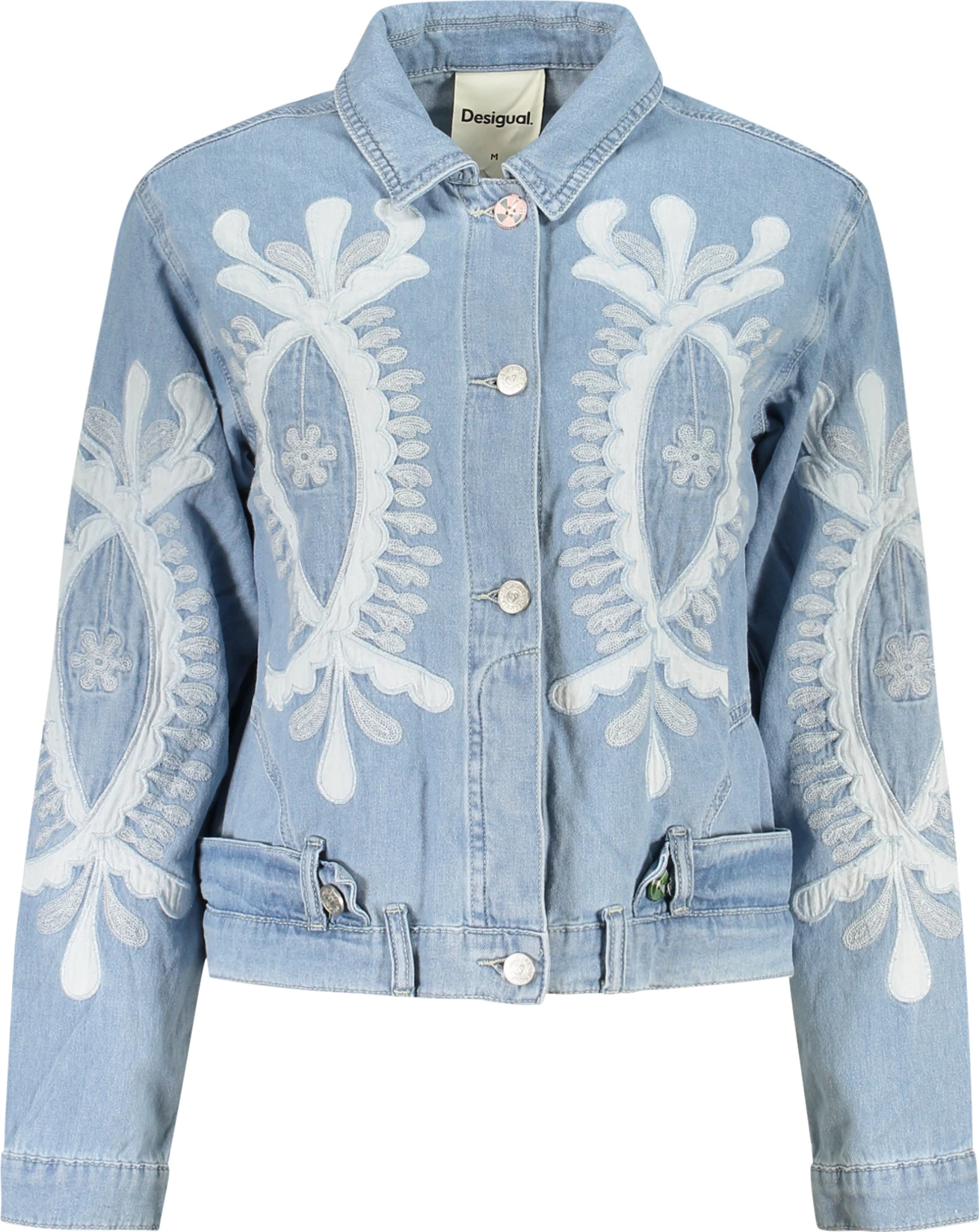 Jakne xhinsi Desigual femra, e kaltër