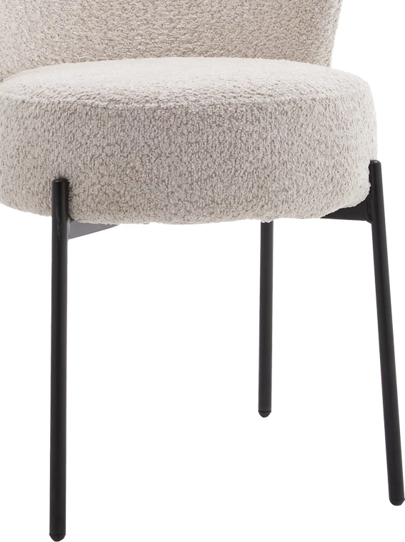 Karrige Houlian, material stof krem, këmbë metalike të zeza, 46x66x89cm