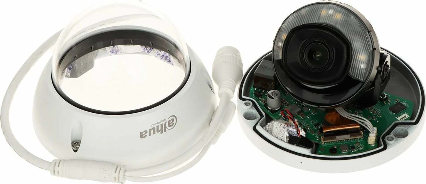 Kamerë IP dome vandal-proof Dahua IPC-HDBW2849E-S-IL-0280B WizSense Smart Dual Light 8.3MP 4K UHD lente 2.8mm, e bardhë