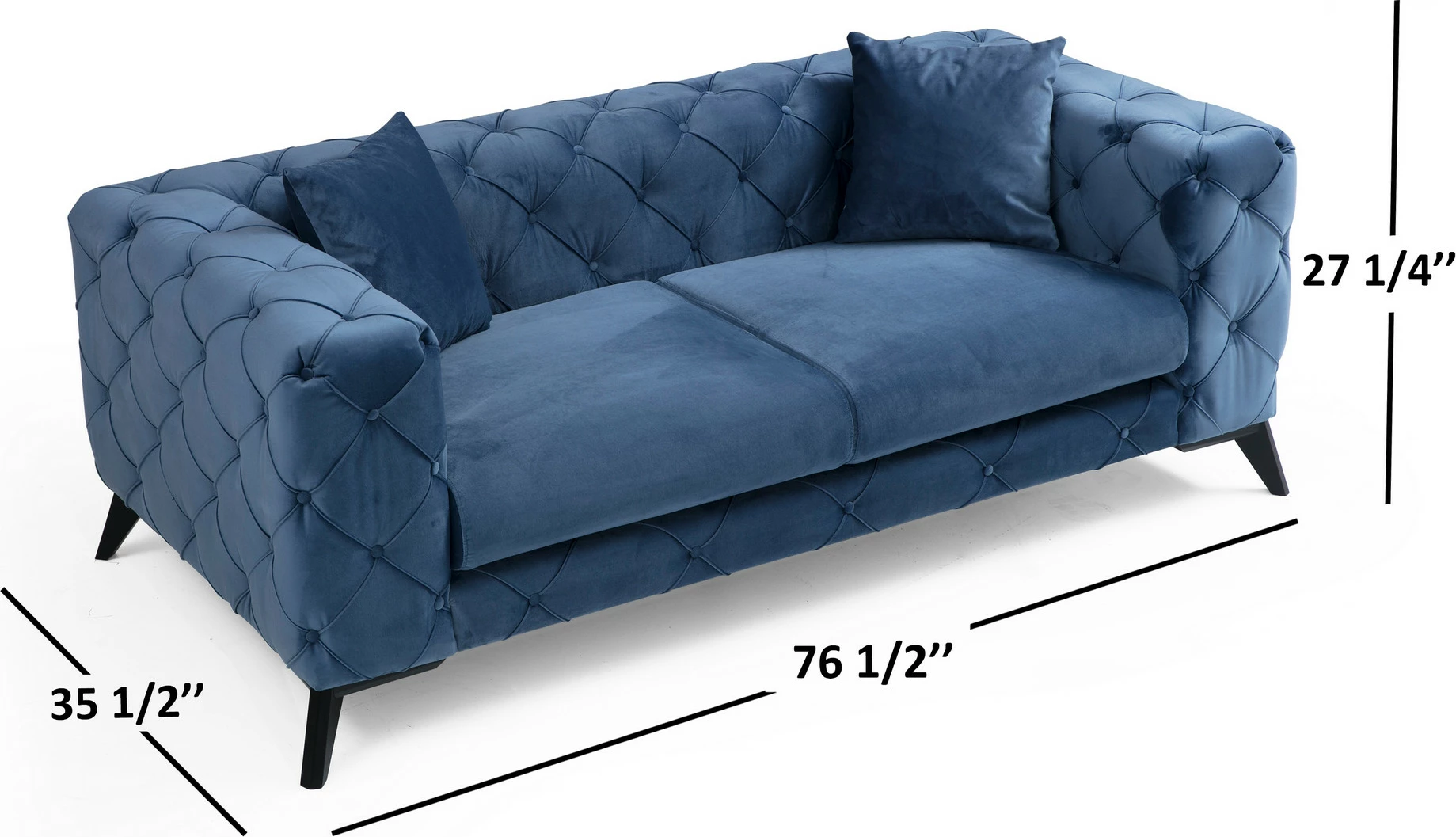 Divan dy ulëshe, ngjyrë kaltër, Como, Atelier del Sofa
