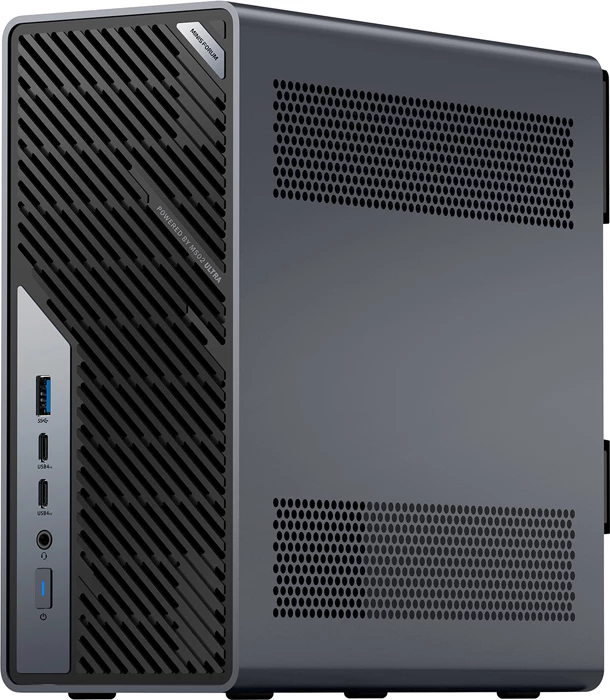 Kompjuter mini Minis Forum MS-02 Ultra Intel Core Ultra 9 285HX, deri 256 GB DDR5, 4x M.2 NVMe, porte 25GbE/10GbE/2.5GbE, USB4, Wi‑Fi 7