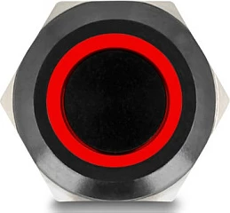 Switch me shtypje DeLOCK 22014, LED, IP65, vrimë montimi 12 mm, zi/kuqe