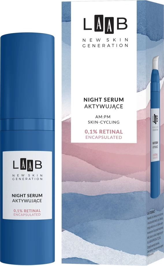 Serum nate për fytyrë AA LAAB AM:PM Night Serum Activating 0.1% Encapsulated Retinal për femra, 30ml