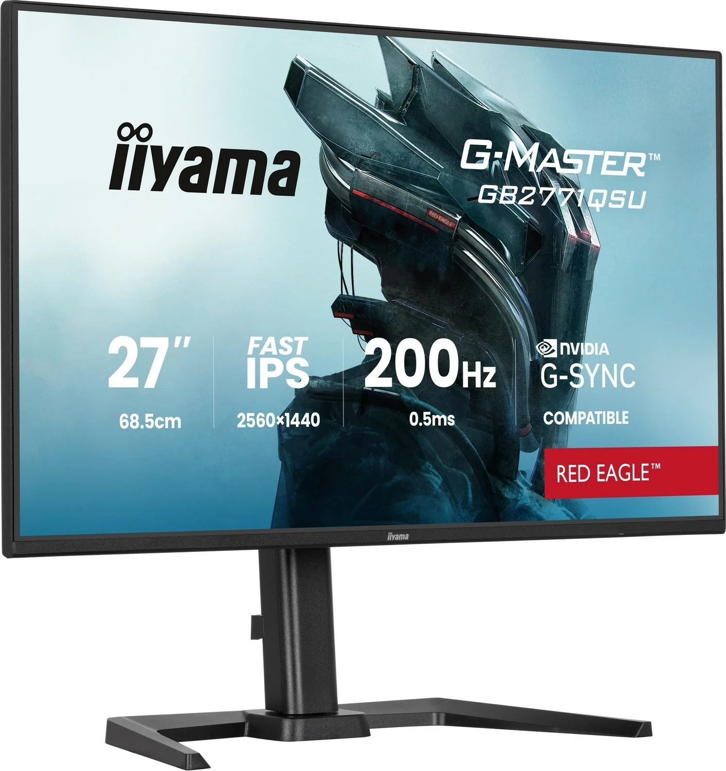 Monitor gaming iiyama G-Master GB2771QSU-B1 Red Eagle, 27 inch, QHD, 200Hz, Fast IPS, zi