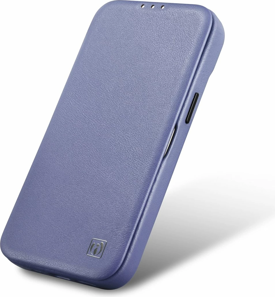 Mbështjellës iCarer CE Premium lëkurë folio për iPhone 14 Pro, MagSafe, vjollcë e lehtë