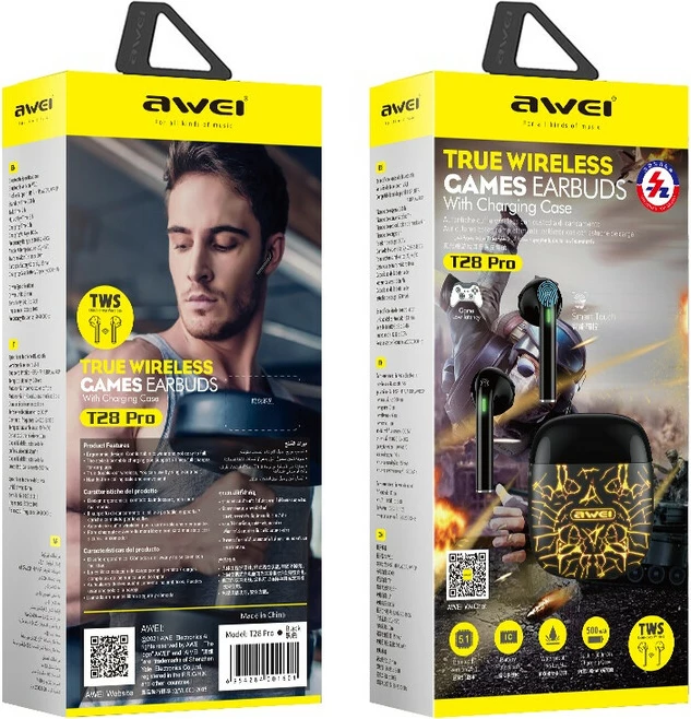 Kufje Me Bluetooth AWEI T28Pro (Verdhë)