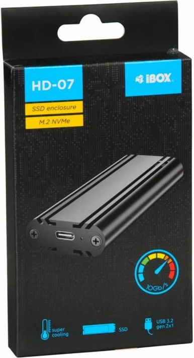 Kuti SSD NVMe iBox HD-07, e zezë