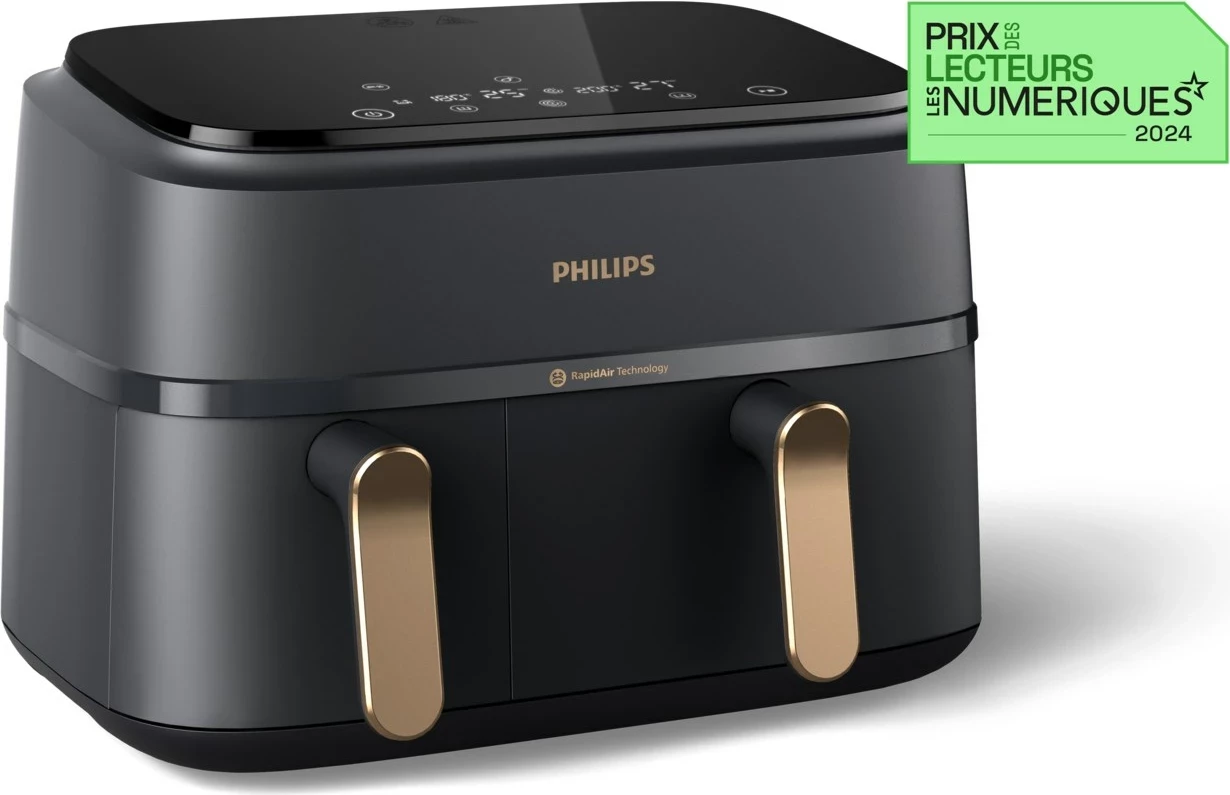 Fritezë me ajër të nxehtë Philips 3000 series Dual Basket, Karbon