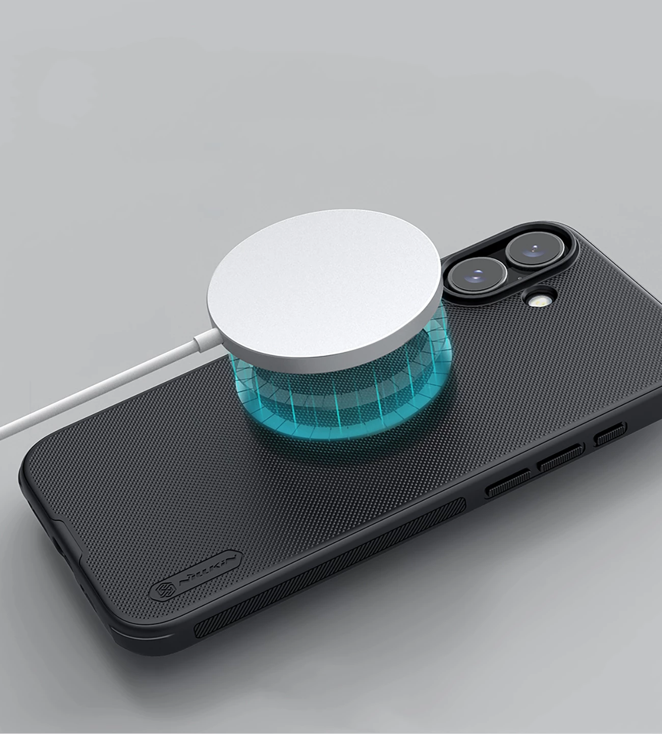 Mbështjellës Nillkin Super Frosted Shield Pro Magnetic Case për iPhone 16, i zi