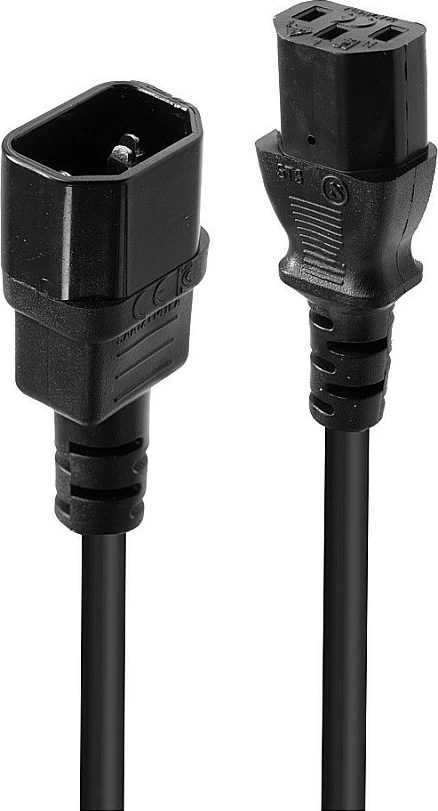 Kabllo rryme LINDY IEC C14 në IEC C13 1m, e zezë