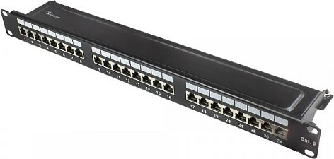 Patch panel rrjeti GoodConnections GC-N0139, Cat6, 24 porta RJ45, 1U, Gigabit, i zi