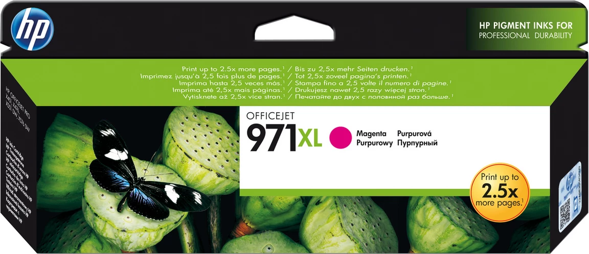 Patron bojë, HP, 971XL CN627AE, 80.5 ml, rendiment 6600 faqe, XL, magenta
