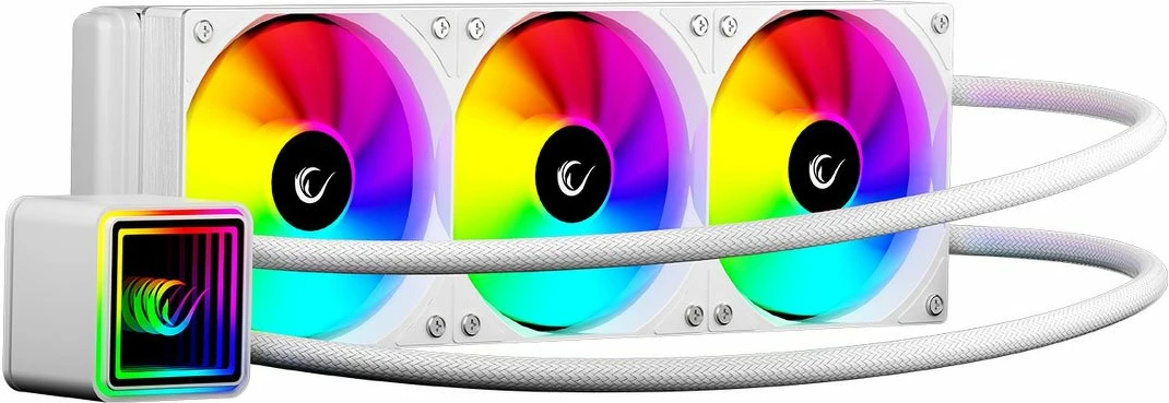 Ftohës uji AIO Rampage INFINITE V360 360mm ARGB me 3x120mm ventilatorë, i bardhë