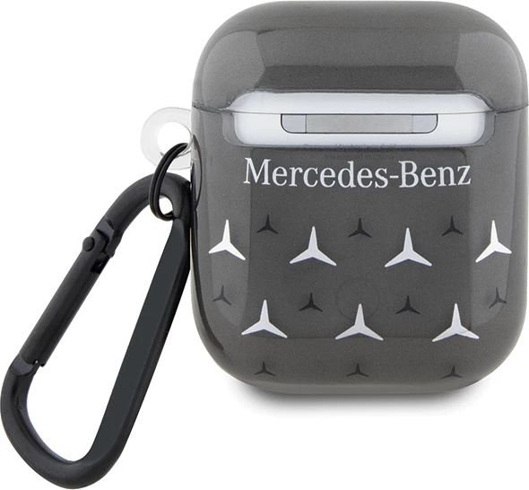 Mbështjellës Mercedes MEA28DPMGS për AirPods 1/2, Large Star Pattern, i zi