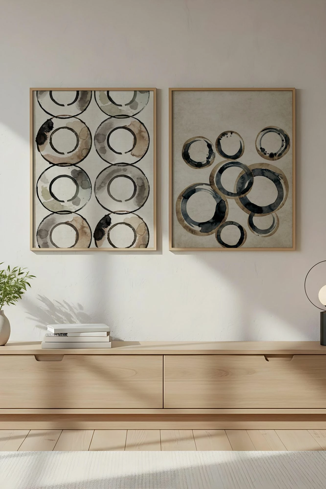 Pikturë dekorative me kornizë, MDF, 2 copë, Wallity, Huhu713, 50x35cm