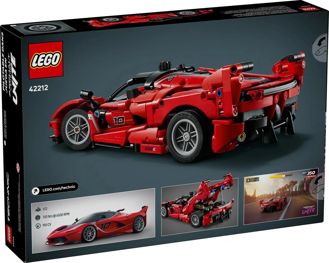 Set LEGO Technic Ferrari FXX K, 42212, 897 pjesë, Kuq