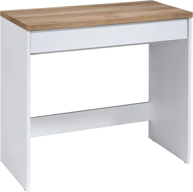Tavolinë pune Practico, një sirtar, e bardhë/natyrale, 80x40x76cm