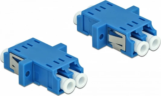 Kuplues fibër optike DeLOCK LC Duplex, Female-Female, Single-Mode, 2 copë, blu