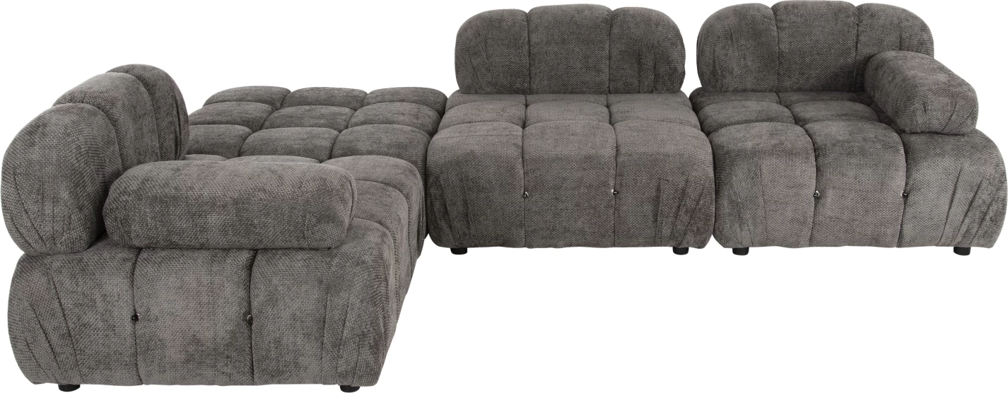 Divan polimorfik SHIFTER FH6073.02, pëlhurë e teksturuar, ngjyrë gri, 290x196x76H cm