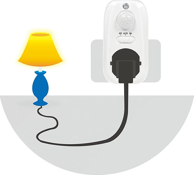 Adaptër rryme LogiLink PIR-Sensor, prizë Schuko, OFF/AUTO/ON, i bardhë