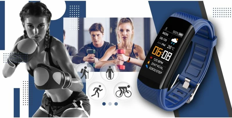 Smartwatch Giewont, zi e kaltër e errët