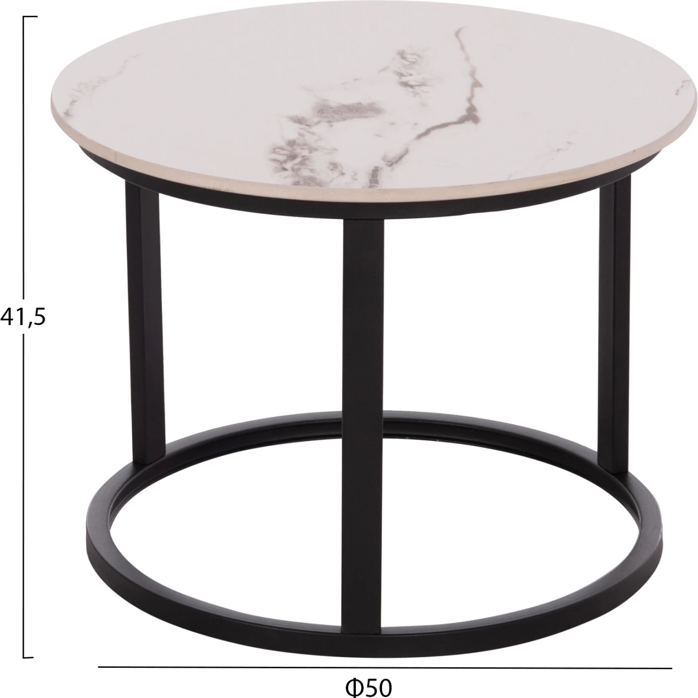 Set tavolina kafeje 2 copë TALOS, mermer i bardhë me damarë kafe, FH18140.03, 70x45.5cm